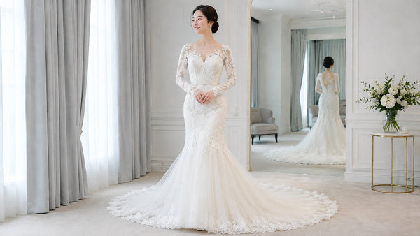 プロノビアスのウェディングドレスを纏った花嫁
