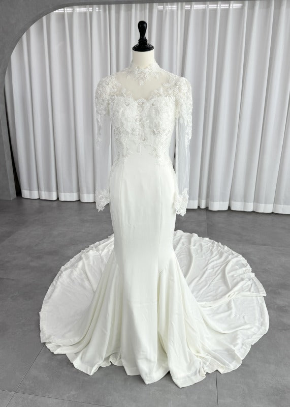 Katurayumi Mermaid Line Wedding Dress White First Jorder 자수 Mermaid