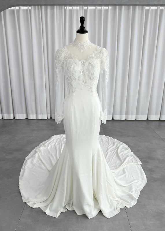 Katurayumi Mermaid Line Wedding Dress White First Jorder 자수 Mermaid