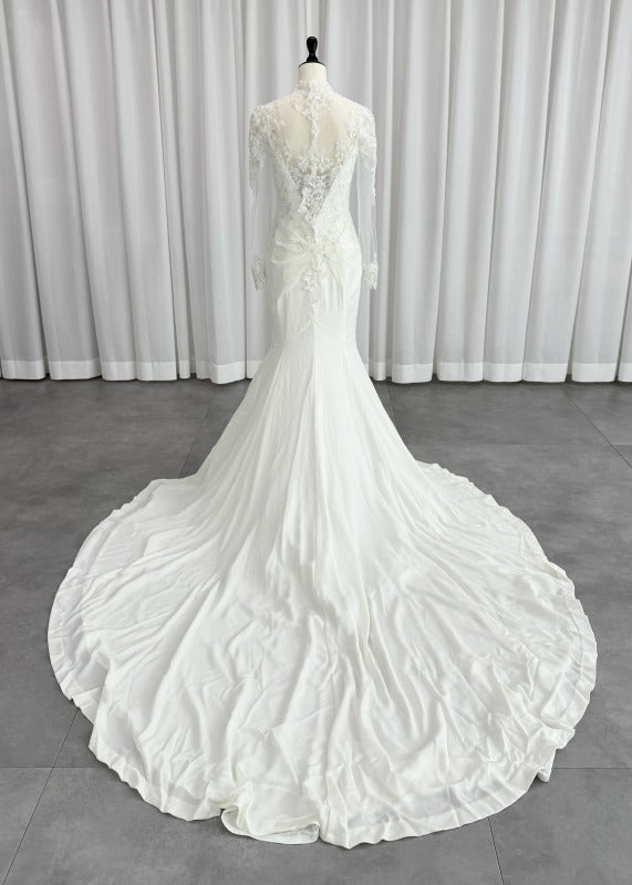 Katurayumi Mermaid Line Wedding Dress White First Jorder 자수 Mermaid