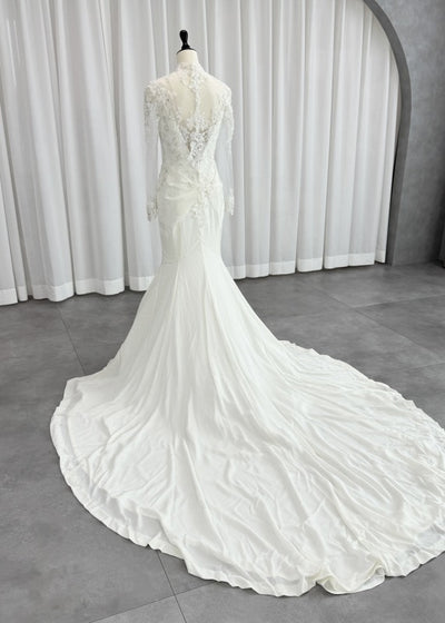 Katurayumi Mermaid Line Wedding Dress White First Jorder 자수 Mermaid