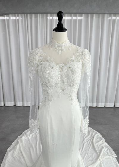 Katurayumi Mermaid Line Wedding Dress White First Jorder 자수 Mermaid