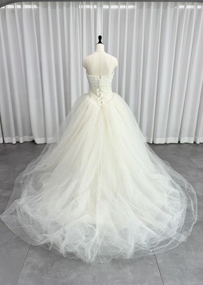 Vera Wang Bride Ballerina A-Line婚纱白色第一主所有者郁金香熊顶