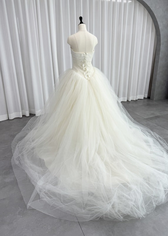 VERA WANG BRIDE Ballerina A-line Wedding Dress White First Owner Tulle Bear Top