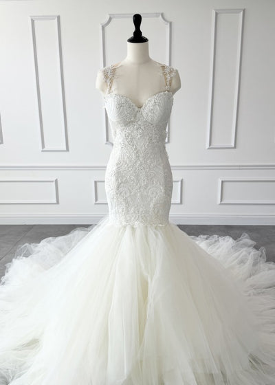 Galia lahav Loretta Mermaid 라인 웨딩 드레스 White White