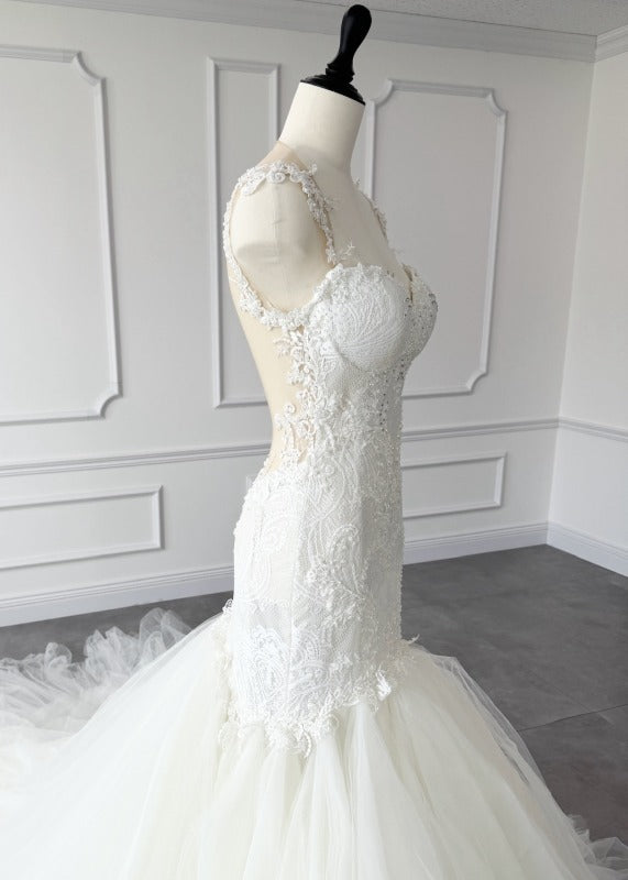 Galia lahav Loretta Mermaid 라인 웨딩 드레스 White White