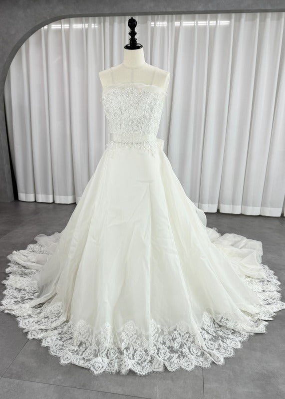 Alpha Blanca ALPHA Blanca A-line Wedding Dress White White First Owner Tulle Lace