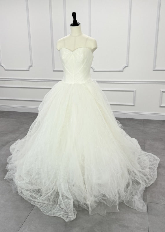 Vera Wang Bride Octavia Princess 라인 웨딩 드레스 흰색 두 번째 주인 Tulle Bear Top