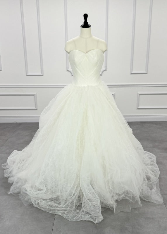 VERA WANG BRIDE Octavia Princess Line Wedding Dress Off White Second Owner Tulle Bear Top