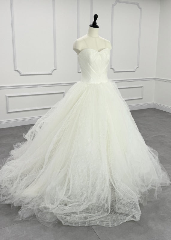 VERA WANG BRIDE Octavia Princess Line Wedding Dress Off White Second Owner Tulle Bear Top