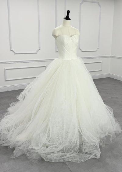 Vera Wang Bride Octavia Princess 라인 웨딩 드레스 흰색 두 번째 주인 Tulle Bear Top