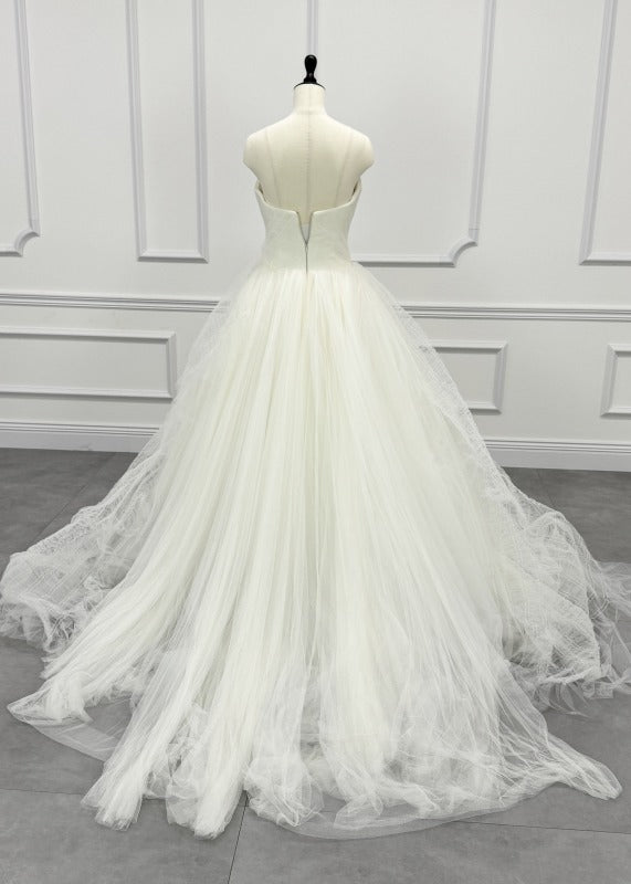 Vera Wang新娘Octavia Princess Line Wedding Fress Off White White第二主所有者Tulle Bear Top