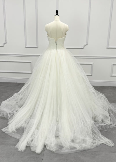 Vera Wang Bride Octavia Princess 라인 웨딩 드레스 흰색 두 번째 주인 Tulle Bear Top