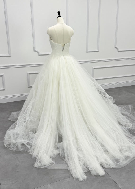 Vera Wang Bride Octavia Princess 라인 웨딩 드레스 흰색 두 번째 주인 Tulle Bear Top