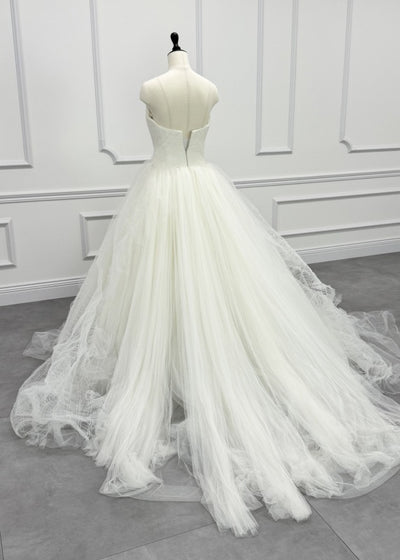 Vera Wang Bride Octavia Princess 라인 웨딩 드레스 흰색 두 번째 주인 Tulle Bear Top