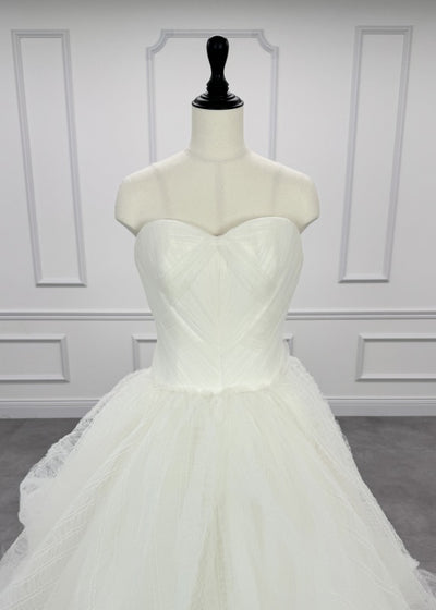 Vera Wang Bride Octavia Princess 라인 웨딩 드레스 흰색 두 번째 주인 Tulle Bear Top