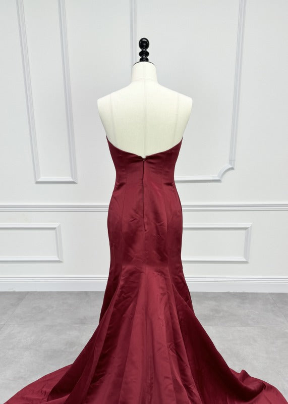 MerryMarry Mermaid Line Wedding Dress Red Red First Owner 2way Red Red Mermaid Satin