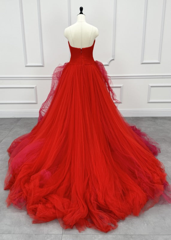 VERA WANG Octavia Cardina Octavia Cardinal Princess Line Wedding Dress Red Red First Owner Red Dress Tulle