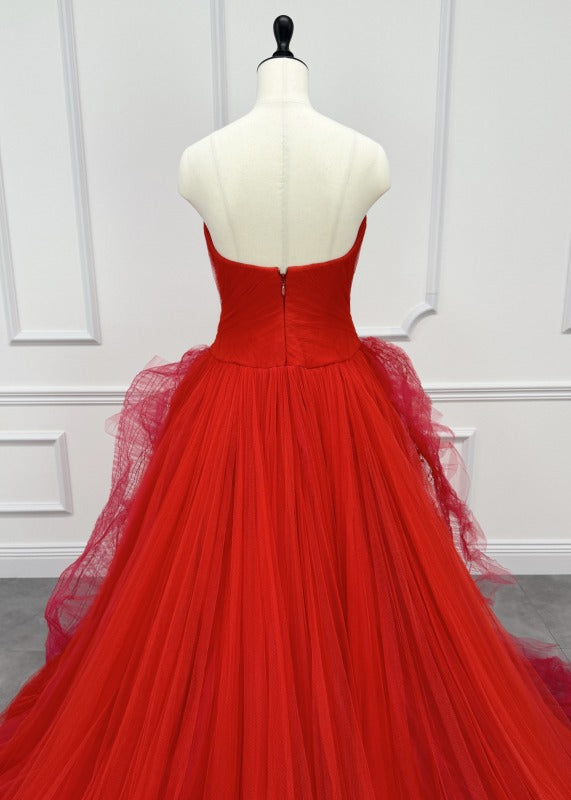 VERA WANG Octavia Cardina Octavia Cardinal Princess Line Wedding Dress Red Red First Owner Red Dress Tulle