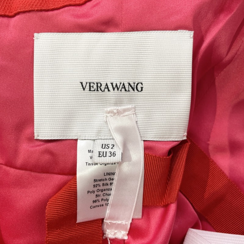 Vera Wang Octavia cardina 옥타비아 추기 공주 라인 웨딩 드레스 빨간색 빨간 첫 번째 주인 빨간 드레스 얇은 명주