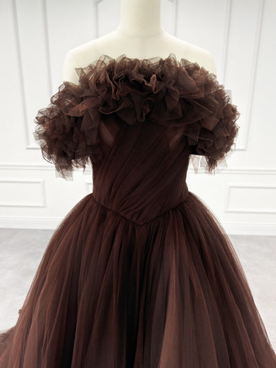 TuNoahwedding NOA0058_brown Color Dress Princess Line