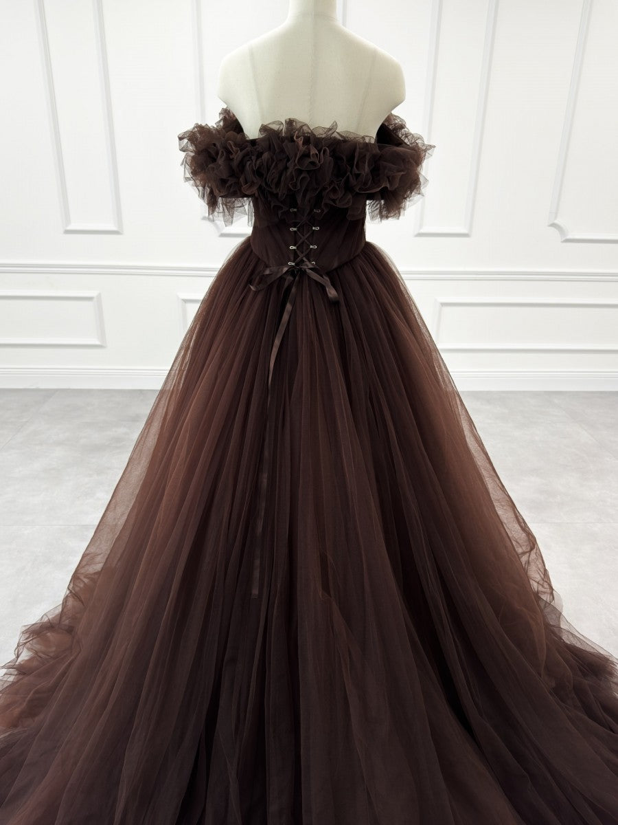 TuNoahwedding NOA0058_brown Color Dress Princess Line